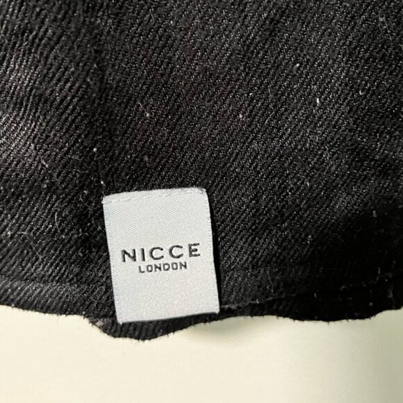 Nicce London Black Button-Up Shirt - Size M, Textured Stripes - Picture 3 of 12